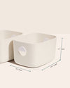 The Open Spaces Medium Cream Bin (with plastic lids) & Basket Bundle on a white background.