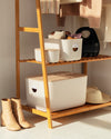 Large Storage Bins - Set of 2 with Wooden Lids