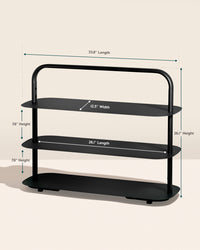 Dimensions of the OS Black Entryway Rack. 