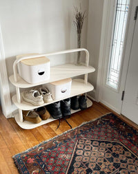 Cream Entrway Rack bundle used to stack shoes.